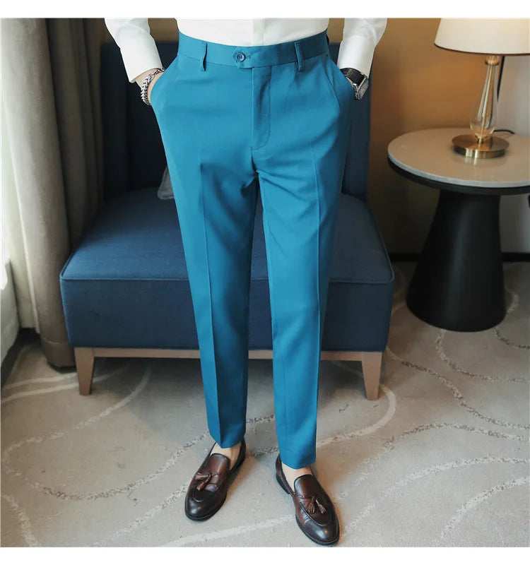 2023 Autumn New Solid Straight Casual Pant High Quality Fashion Simplicity Men Suit Pants Formal Business Office Social Trousers