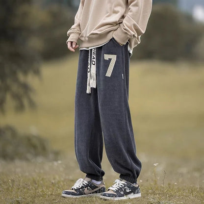 Spring Autumn Solid Straight Loose Trousers Sports Joggers Oversized Baggy Pants Pantalon Homme 4XL Casual Streetwear Sweatpant