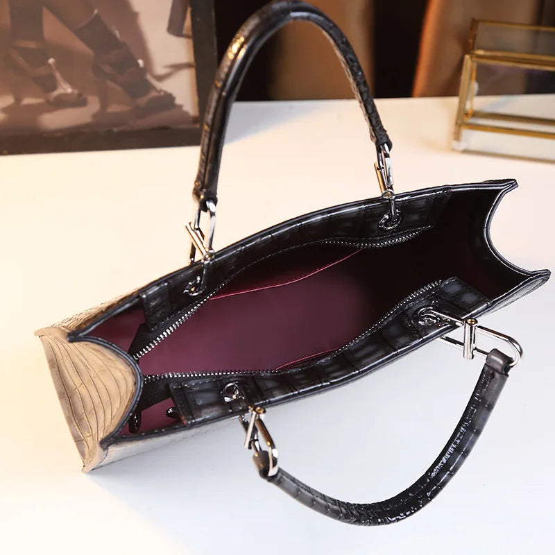 2023 Women Leather Handbags Satchel Shoulder Bag Tote Handbags Crocodile Pattern Crossbody Bag Designer Bag Bolsa Feminina