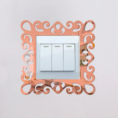 Self-Adhesive Panels Wall Sticker Acrylic Light Switch Cover Mirror Face Stickers On The Wall Home Decoration Photo Frame Shape