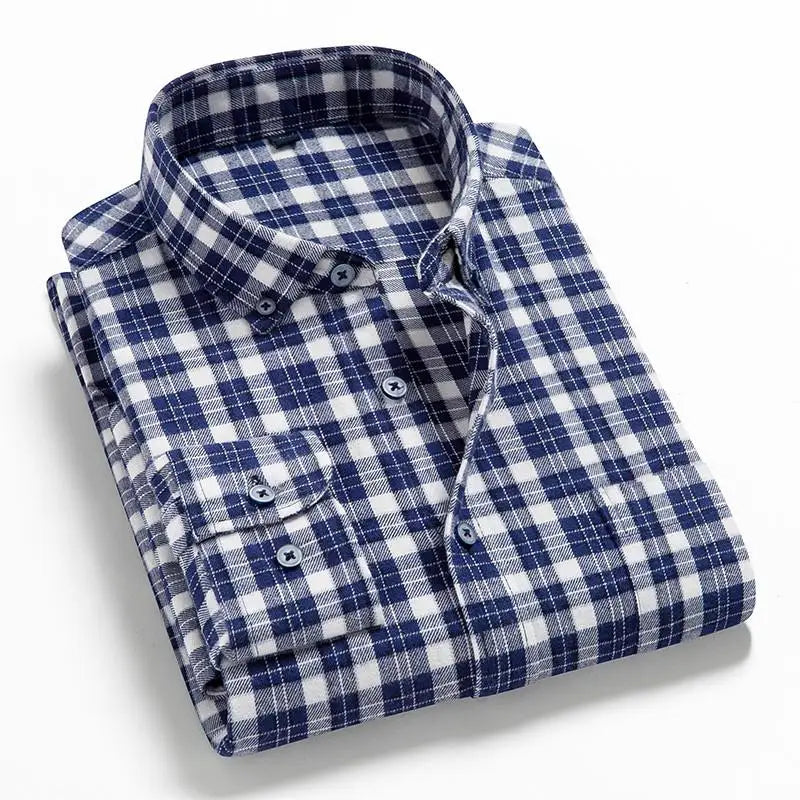 2022 New Men Plaid 100% Cotton Spring Autumn Casual  Long Sleeve Chemise Homme Male Check Shirts