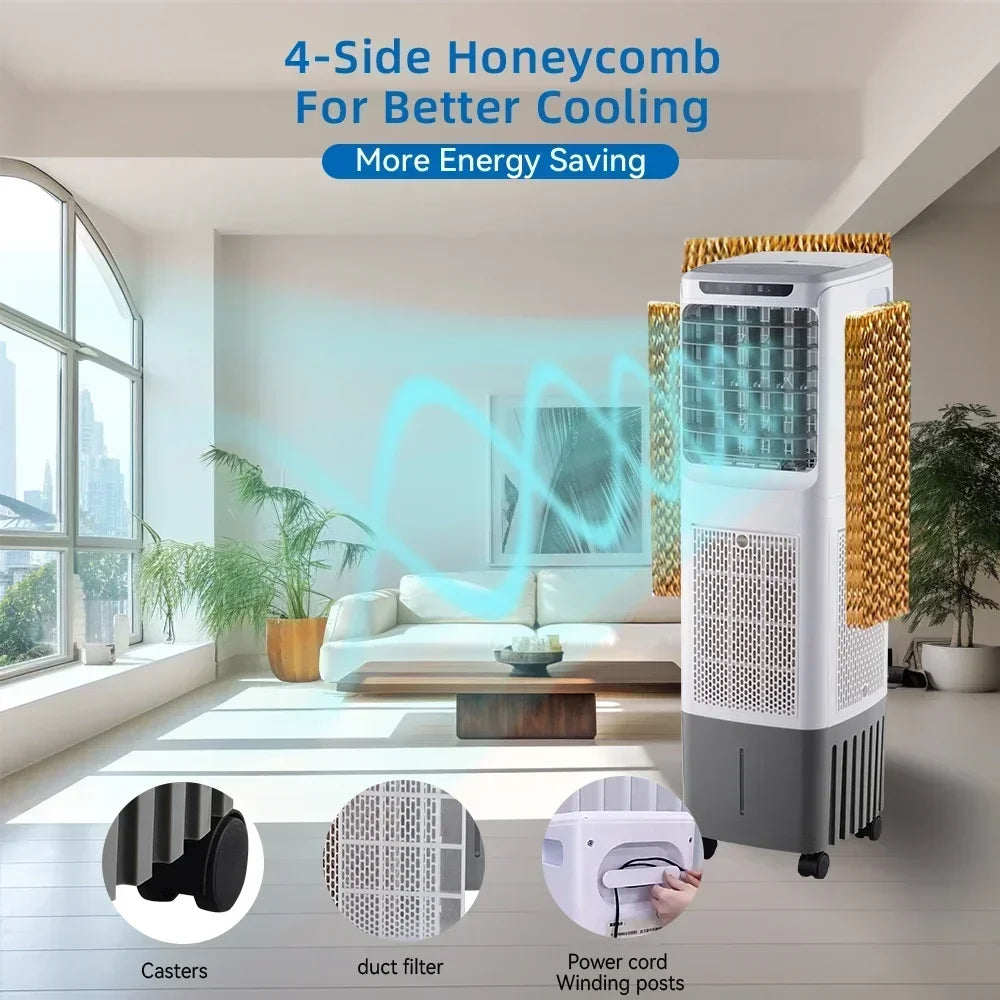 2500m3/h Solar Powered Portable Air Conditioner Solar Power Evaporative Rechargeable Air Cooler Fan 110V 12V 220V