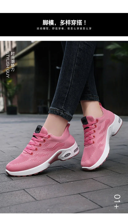 2025 New Style Women's Shoes Korean Style Casual Air Cushion Breathable Soft Bottom Sports Shoes for Women