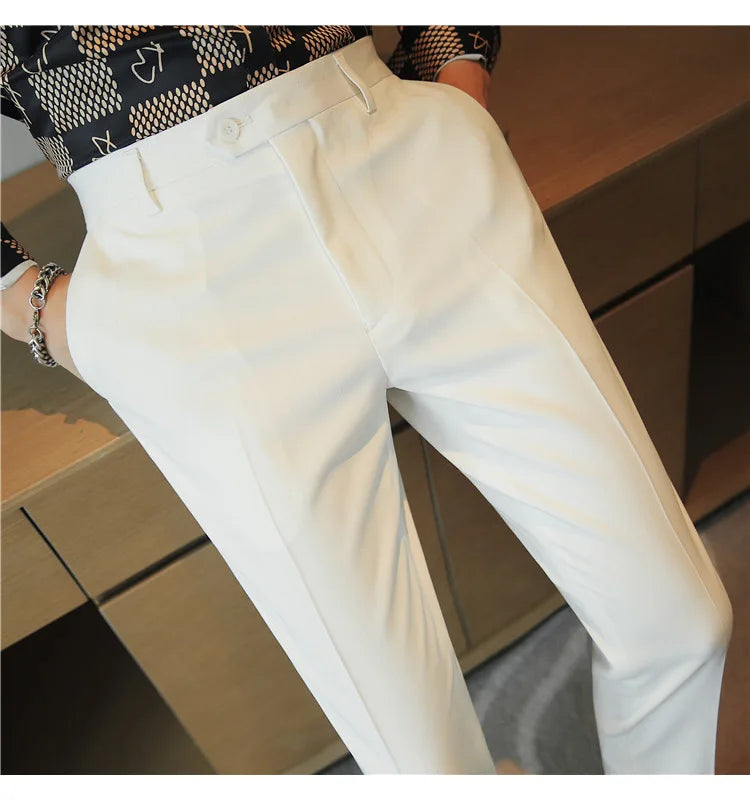 2023 Autumn New Solid Straight Casual Pant High Quality Fashion Simplicity Men Suit Pants Formal Business Office Social Trousers