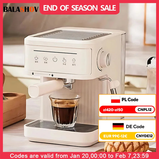 20Bar Electric Italian Coffee Machines Professional Espresso Coffee Maker Semi Automatic Milk Frother Cappuccino Latte Maker