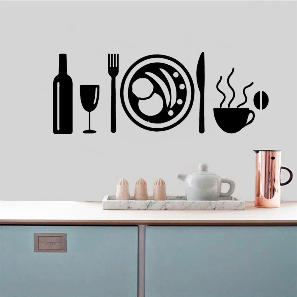 1pc hot sale bon appetit and kitchen Wall Art Decal Decoration Fashion Sticker For Kids Rooms Wall Stickers Waterproof Wallpaper