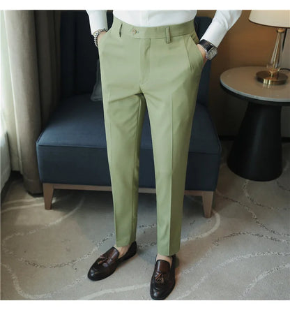 2023 Autumn New Solid Straight Casual Pant High Quality Fashion Simplicity Men Suit Pants Formal Business Office Social Trousers