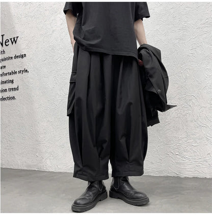 2024 Streetwear Men Harem Pants Men High Street Black Wide-Leg Trousers Hip Hop Jogging Pants Male Cargo Pants Oversized 5Xl 6Xl