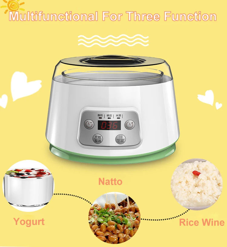 Electric Yogurt Maker Automatic Fermenter Yoghurt Ceramic Container Cups Natto Rice Wine Ferment Machine Yogurt Machine 220V