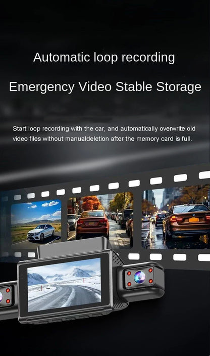 Caméra de tableau de bord cachée à 4 canaux, avec application 4K HD, Vision nocturne, moniteur de stationnement 24/7, capteur G, enregistrement en boucle, détection de mouvement, boîte noire WDR