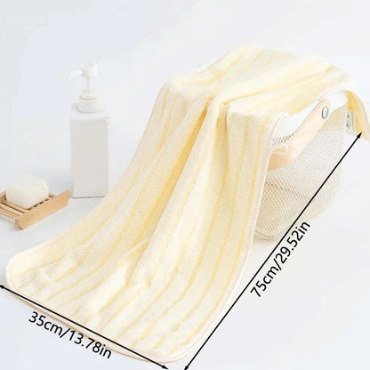 Bath Towel Coral Fleece Microfiber Striped Adult Household Textiles Bathroom Soft Woman Sauna Spa Absorbent Towel 35x75cm