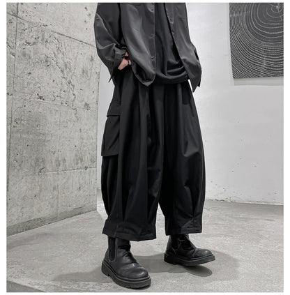 2024 Streetwear Men Harem Pants Men High Street Black Wide-Leg Trousers Hip Hop Jogging Pants Male Cargo Pants Oversized 5Xl 6Xl