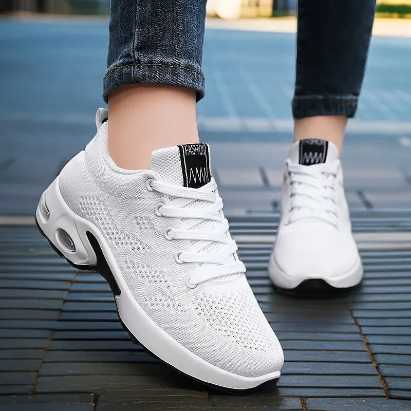 2025 New Style Women's Shoes Korean Style Casual Air Cushion Breathable Soft Bottom Sports Shoes for Women