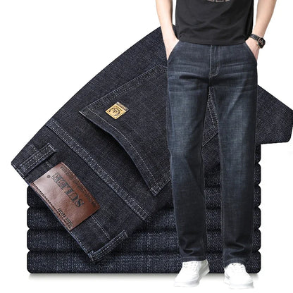 2024 New Straight Baggy Jeans Ultra-thin Comfortable Business Male Trousers Casual Blue Black Classic Denim Pants