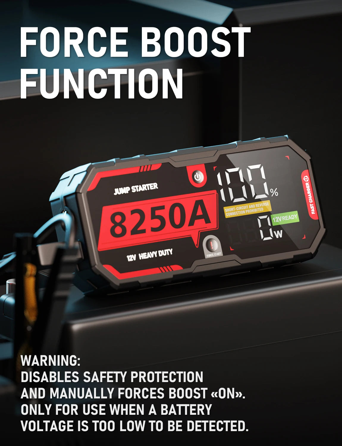 Démarreur de saut de batterie de voiture 8250A 12V Pro, Booster Portable PD65w 26000mAh, 13l, pour dispositif de démarrage d'urgence