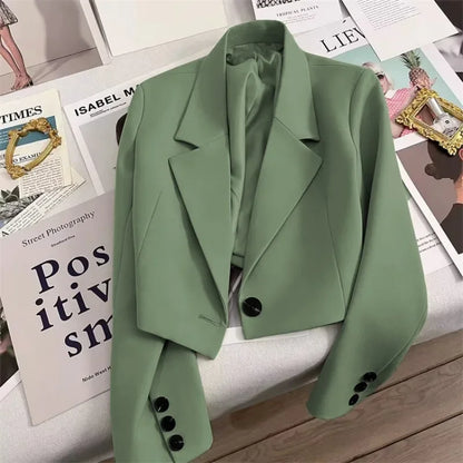 Blazer Woman Spring New Solid Color Temperament Suit Jacket Fashion Trend Suit Elegant Outerwears Korean Reviews Many Clothes