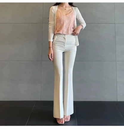 WOMENGAGA Fashion Sexy Pants Korea Slim High Waist Sexy Slightly Slim Casual Pants For Women Elegant And Mature Women D45B