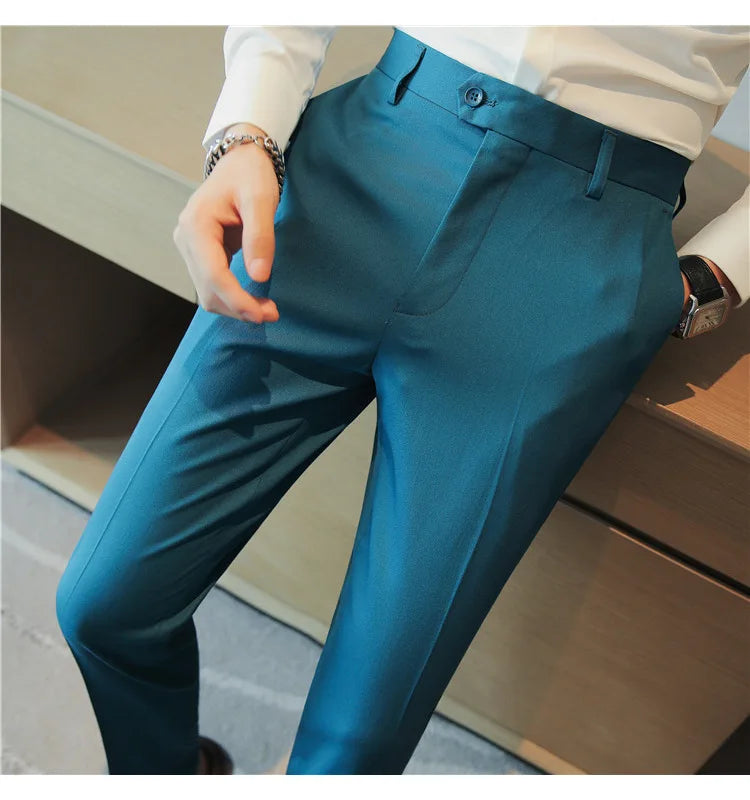 2023 Autumn New Solid Straight Casual Pant High Quality Fashion Simplicity Men Suit Pants Formal Business Office Social Trousers