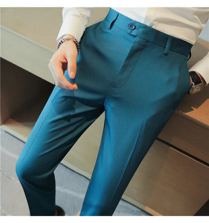 2023 Autumn New Solid Straight Casual Pant High Quality Fashion Simplicity Men Suit Pants Formal Business Office Social Trousers