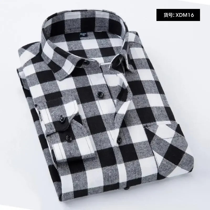 2025 New Men Flannel Plaid Shirt Soft Comfort Slim Fit Styles Brand For Man Cotton Spring Autumn Casual Long Sleeve Shirts