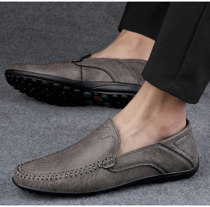 Men's casual leather shoes four seasons plus size soft sole comfort outdoor fashion youth business leather shoes driving shoes