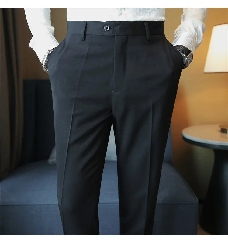 2023 Autumn New Solid Straight Casual Pant High Quality Fashion Simplicity Men Suit Pants Formal Business Office Social Trousers