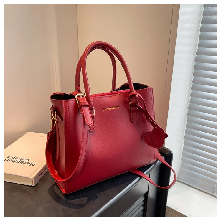 Luxury Designer Red Shoulder Bag Women's Wedding Bags 2023 New Fashion Tassel Crossbody Bag Large Capacity Bride Handbags