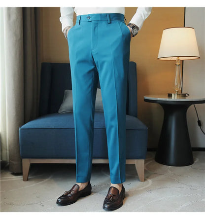 2023 Autumn New Solid Straight Casual Pant High Quality Fashion Simplicity Men Suit Pants Formal Business Office Social Trousers