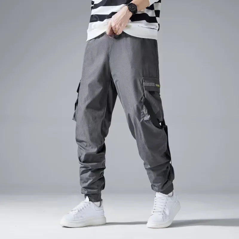 2025 Multi-Pockets Spring Cargo Pants Men Slim Khaki Joggers Streetwear Men Casual Harem Jogging Sports Long Pants Male Trousers