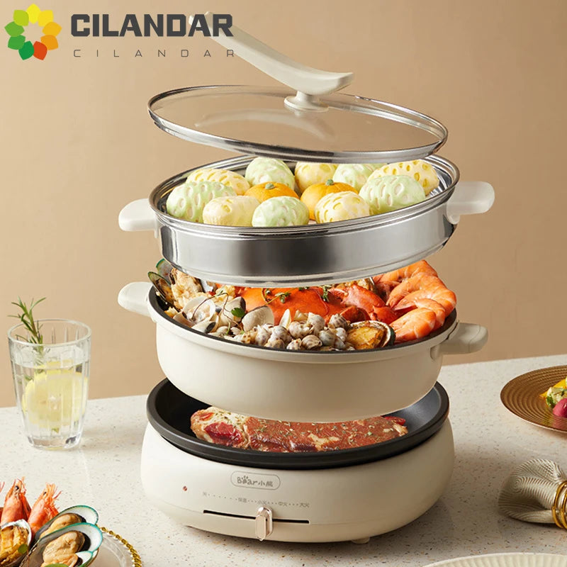 Electric chaffy dish electric steamer multi-purpose pot electric cooker multi-purpose pot split household