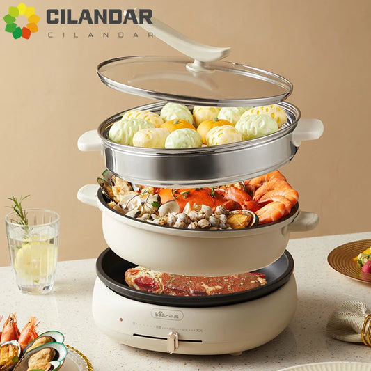 Electric chaffy dish electric steamer multi-purpose pot electric cooker multi-purpose pot split household