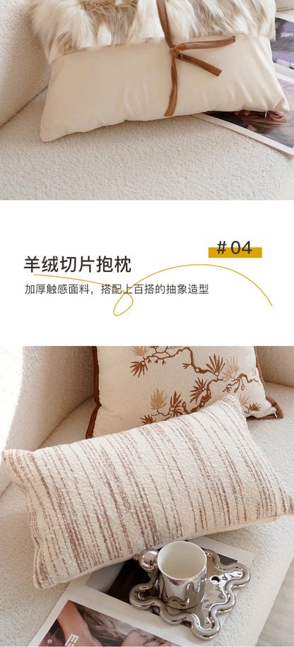 30X50/45x45CM Embroidered Bamboo Leaf Throw Pillow Cover Stamping Waist Cushion Cover Decor Home Decorative Pillowcase