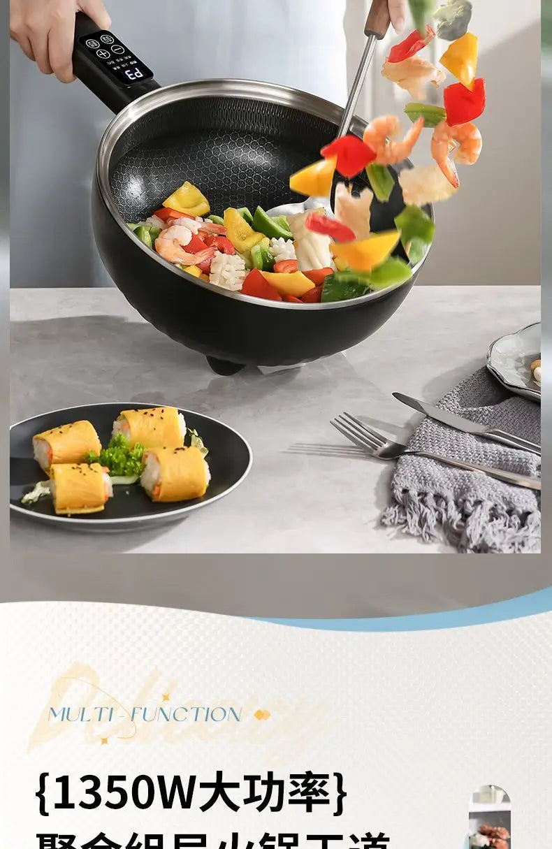 electric wok multifunctional electric cooking pot household steaming, frying and frying non-stick electric hot pot