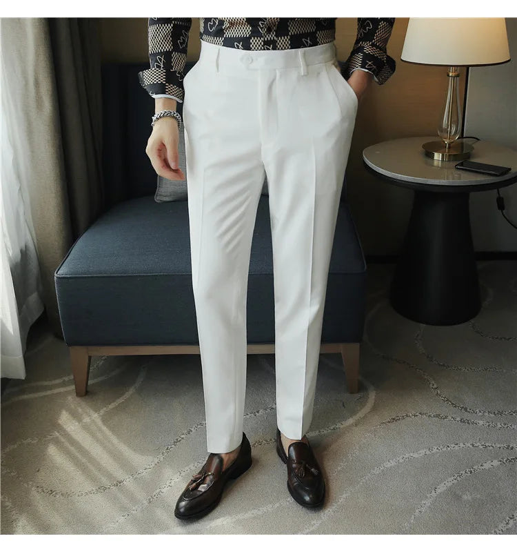 2023 Autumn New Solid Straight Casual Pant High Quality Fashion Simplicity Men Suit Pants Formal Business Office Social Trousers