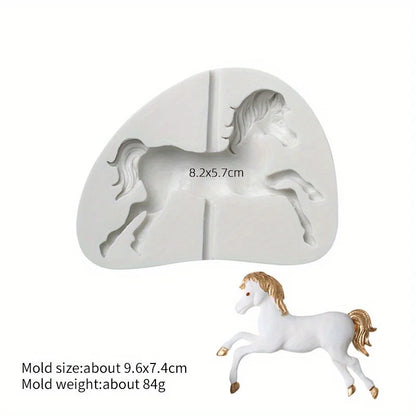 1pc Carousel Horse Silicone Cake Fondant Moulds Sugar Craft Cupcake Gum Paste Decorating Mould  chocolate mold  silicone mold