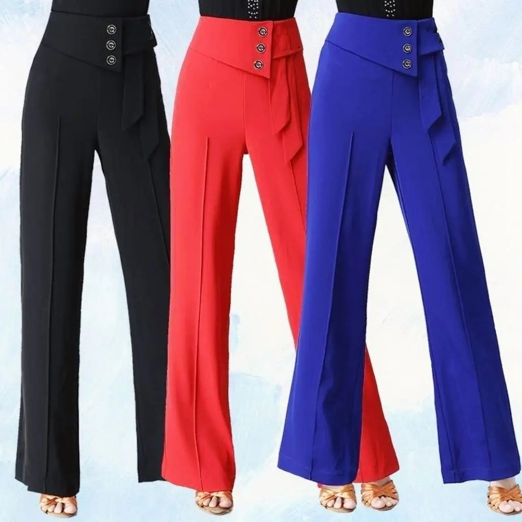 Autumn New Temperament Simple Fashion Versatile High Waist Wide Leg Pants Women Solid Button Dance Casual Straight Trousers 2023