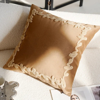 Cream Nordic Brown Throw Pillow Cover French Simple Premium Pillow Cushion Living Room Sofa Bedding Window Cushion