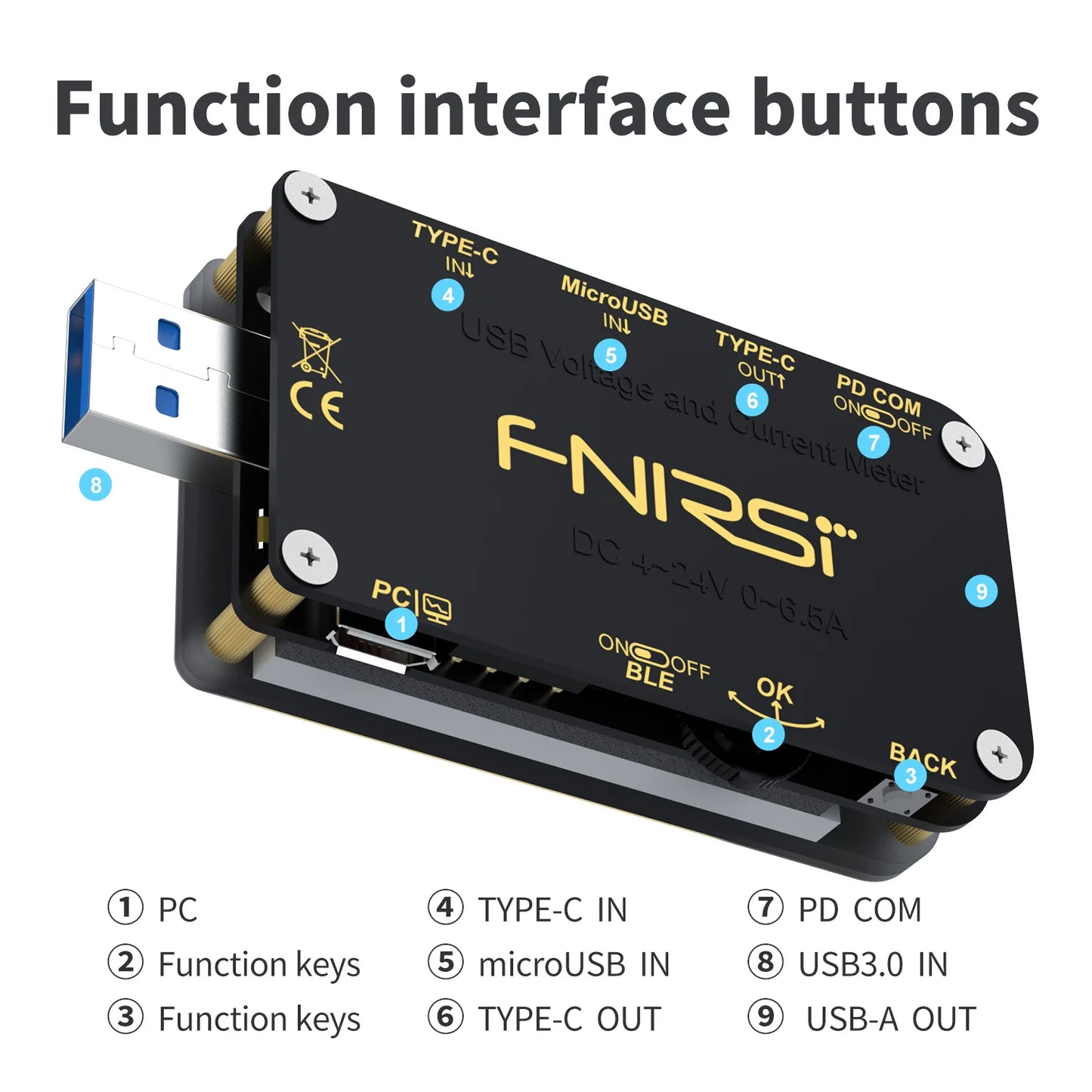 FNIRSI FNB48S Digital Voltmeter Ammeter Current Voltmeter USB Tester Voltage Indicator Professional Tools for Electricians