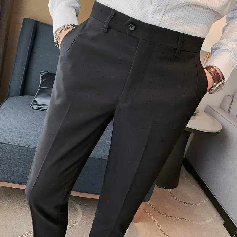 2023 Autumn New Solid Straight Casual Pant High Quality Fashion Simplicity Men Suit Pants Formal Business Office Social Trousers