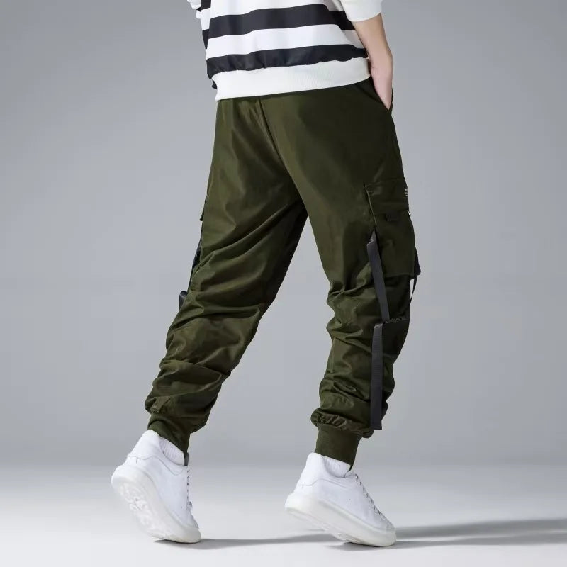 2025 Multi-Pockets Spring Cargo Pants Men Slim Khaki Joggers Streetwear Men Casual Harem Jogging Sports Long Pants Male Trousers