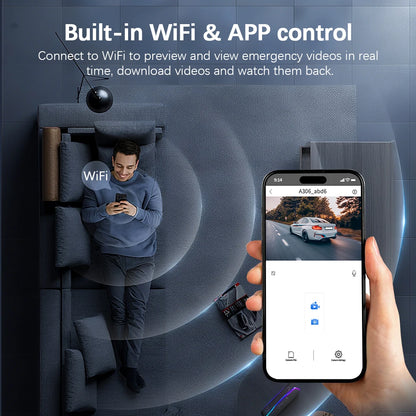 Caméra embarquée pour voitures FHD1080P Enregistreur de conduite Caméra de voiture DVR Vision nocturne Enregistreur vidéo Intégré Wi-Fi Tachographe Pièces automobiles