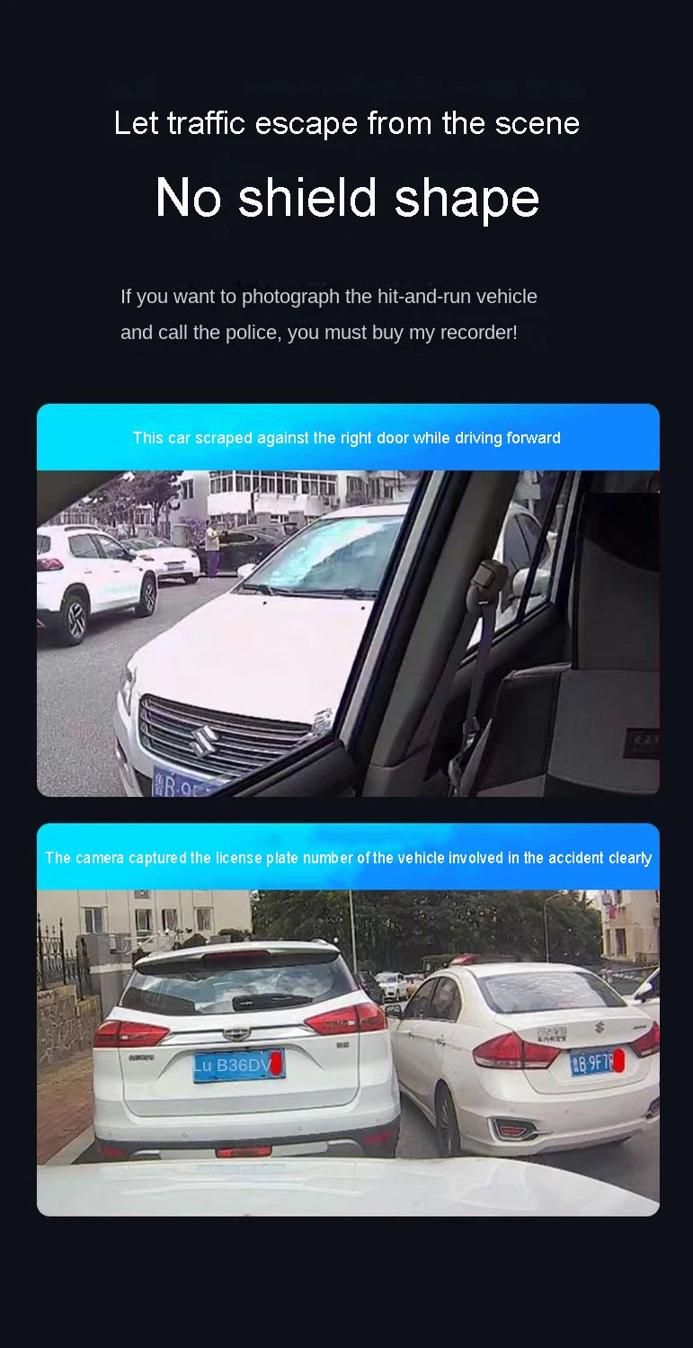 Caméra de tableau de bord cachée à 4 canaux, avec application 4K HD, Vision nocturne, moniteur de stationnement 24/7, capteur G, enregistrement en boucle, détection de mouvement, boîte noire WDR