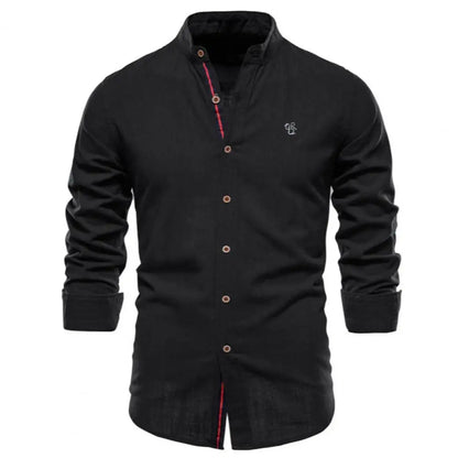 Men's Shirt Slim Fit Cotton Blend Long-Sleeved Stylish Breathable Easy-Care Summer Autumn Men's Shirts