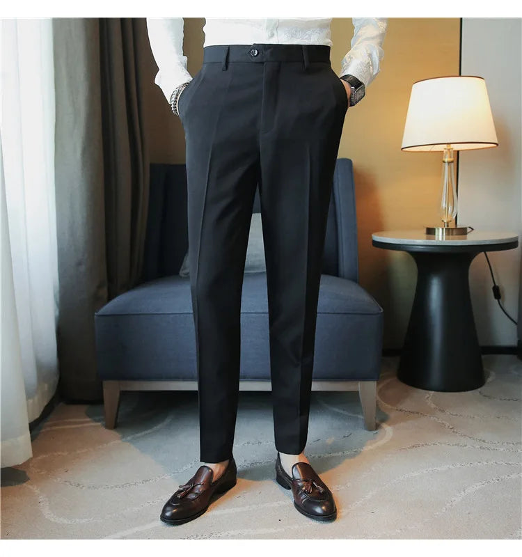 2023 Autumn New Solid Straight Casual Pant High Quality Fashion Simplicity Men Suit Pants Formal Business Office Social Trousers