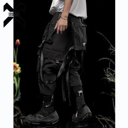 11 BYBB'S DARK Ribbons Multi Pockets Cargo Pants Men Hip Hop Streetwear Tactical Function Trouser Techwear  Harajuku Joggers Men