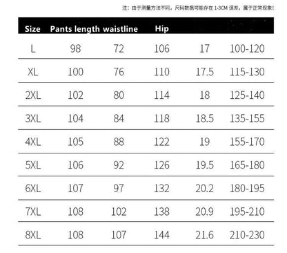 2024 Autumn and Winter New Fashion Solid Color Thick Warm Sports Cotton Pants Men's Casual Loose Waterproof Large Size Pants 8XL