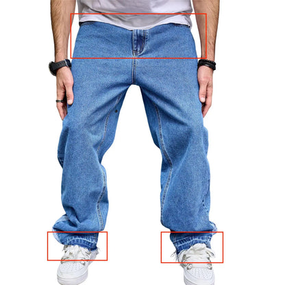 1Pc Trendy Oversize Jeans Zipper Fly/Drawstring Dressing Up Brushed Pants Thin Baggy Jeans Retro Wide Leg Man Pants Men Clothing