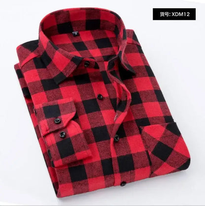 2025 New Men Flannel Plaid Shirt Soft Comfort Slim Fit Styles Brand For Man Cotton Spring Autumn Casual Long Sleeve Shirts