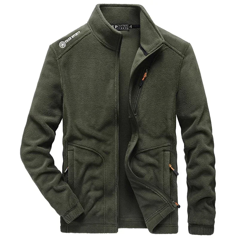 Full Zip Up Tactical Army Fleece Jacket Military Thermal Warm Hiking Train Work Coats Mens Safari Jacket Outwear Windbreaker