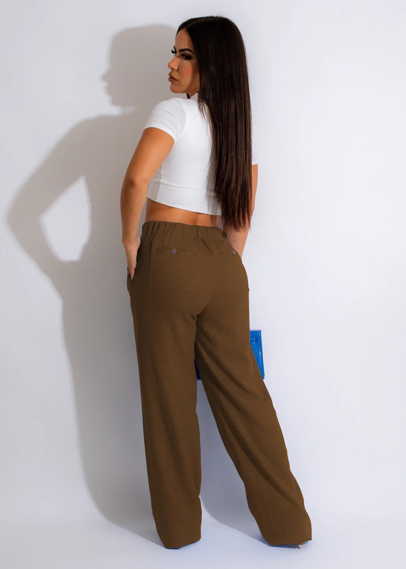 CM.YAYA Fashion Women Straight Wide Leg Zipper Fly Draped High Waist Tailored Trousers 2023 Summer OL Work Street Pants